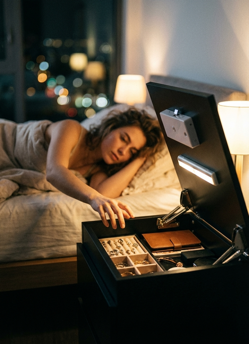 Zárható Éjjeliszekrény