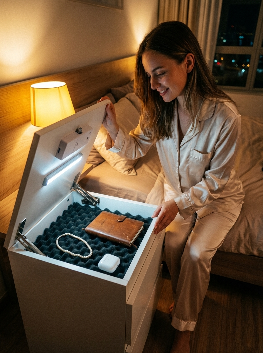 Zárható Éjjeliszekrény