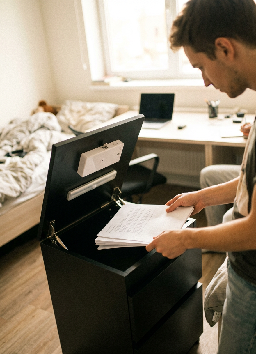 Zárható Éjjeliszekrény